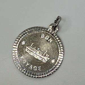 Vtg 925 Sterling Silver Bon Voyage Cruise Travel Charm / Pendant